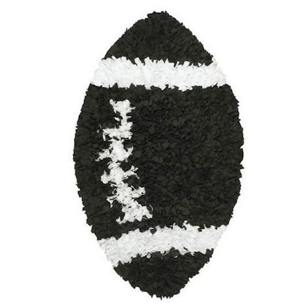 Manmade Shaggy Raggy Football Area Rug 3X3 Shaped MA696979