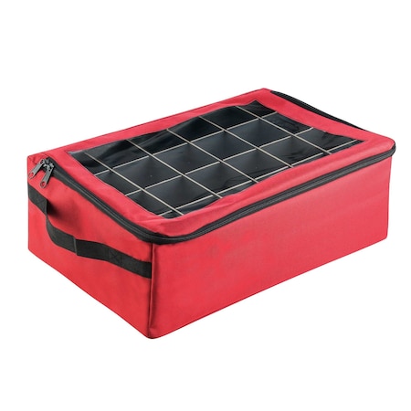 Tiny Tim Totes Ornament Storage Box Zippered Lid Organizer with 48 Individual Compartments and Dividers 83-DT5574