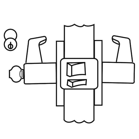 Corbin Russwin Classroom Function, Handed, Conventional Cylinder, Satin Chrome UT5255 ESE 626 RH