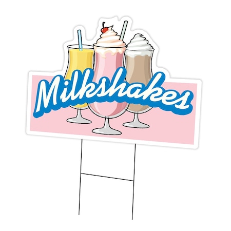 Signmission Milkshakes Yard Sign & Stake outdoor plastic coroplast window, C-DC-1824-Milkshakes C-DC-1824-Milkshakes