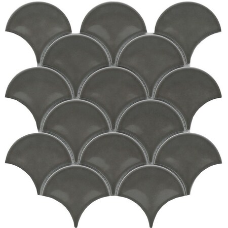 Emser Tile Reward Series Porcelain Mosaic Tile, 11 in L Tile, 10 in W Tile, Pressed Edge, Fan Pattern, 10PK F27REWAGR1011MFN