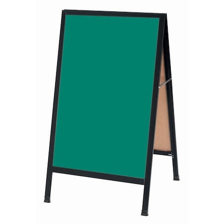 Aarco A-Frame Sidewalk Board, Green Composition Chalkboard and a Black Aluminum Frame, 42''Hx24''W BA-1G