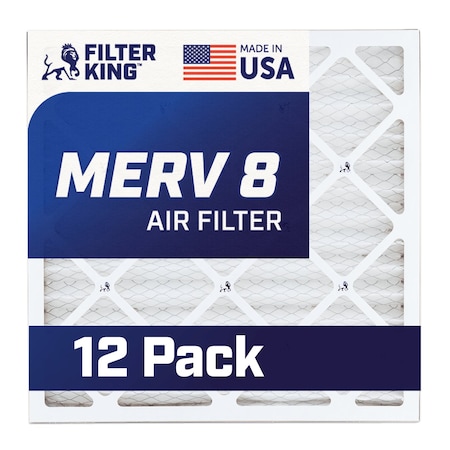 Filter King 14x20x2 Pleated Air Filter, Standard Capacity, Synthetic, MERV 8 FK14X20X2-M8-12