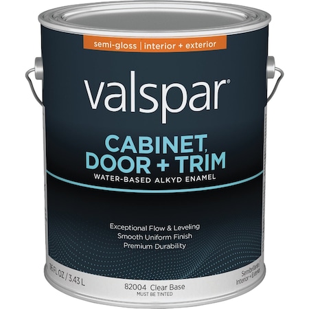 Valspar Cabinet Door & Trim Waterborne Alkyd Semi-Gloss Interior/Exterior Enamel Clear Base 1 Gal. 028.0082004.007