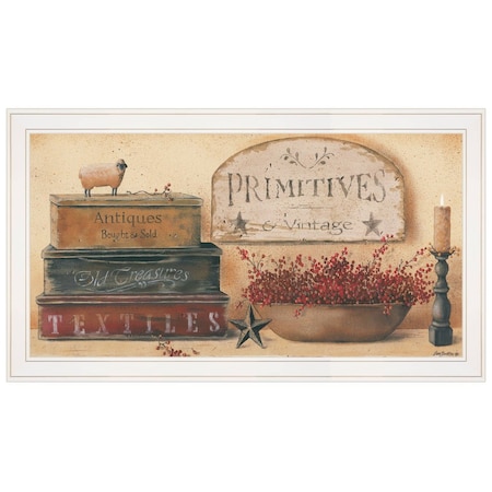 Homeroots Primitives and Vintage 2 White Framed Print Wall Art 404728