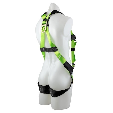 Werner H5112 Series Harness, One-Size, 6000 lb, Polyester Webbing, Blue/Yellow H511202W
