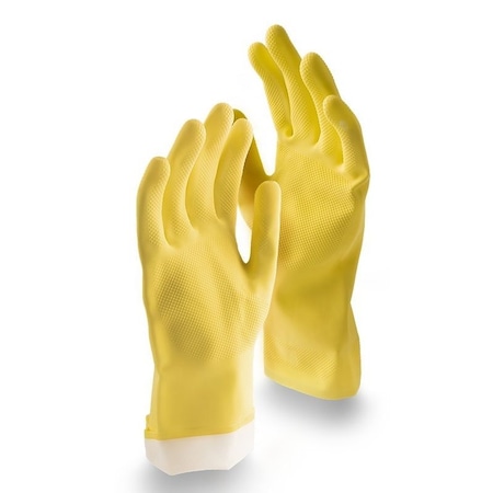 Libman Libman All Purpose Reusable Gloves, L, 12 in L, Latex, Yellow 1322