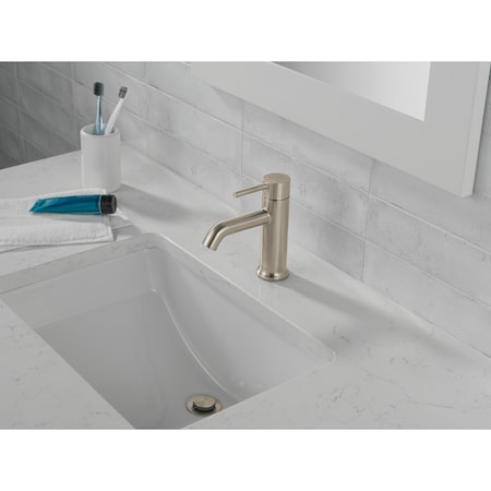 Peerless 6.13 in. Precept Single Top Handle Lavatory Faucet in Brushed Nickel P1647LF-BN