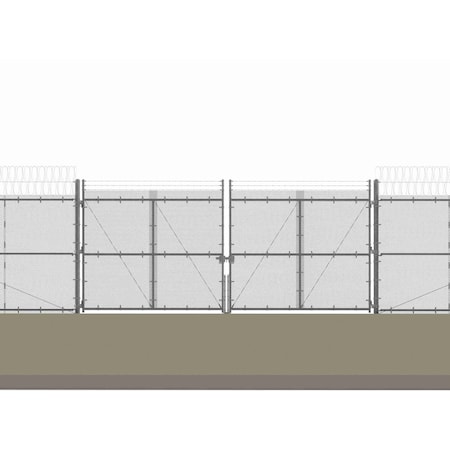 Razor Ribbon Atkore Maximum Security Double Gate Kit w/ Razor Wire, 8 ft H x 20 ft W, Hardware Included 805827