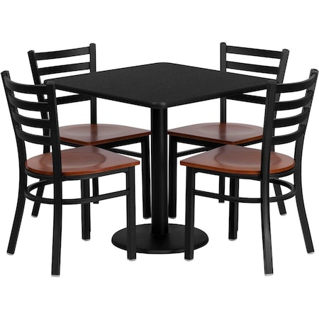 Flash Furniture Square Laminate Table, Laminate Top, Wood Grain MD-0003-GG