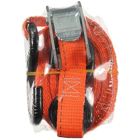 Keeper Tie-Down, 1 in W, 15 ft L, Orange, 400 lb Working Load, S-Hook End 89115