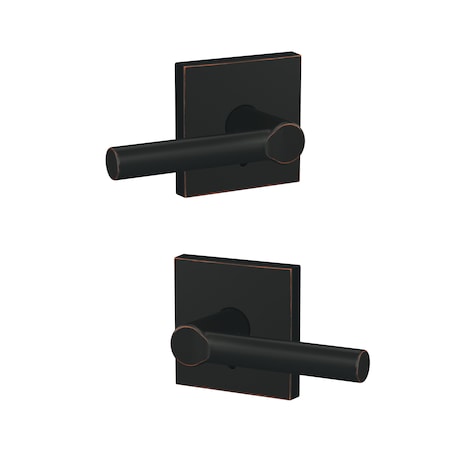 Schlage Residential Schlage Custom Broadway Lever with Collins Rose Non Turning Double Dummy Pair Aged Bronze Finish FC172BRW716COL