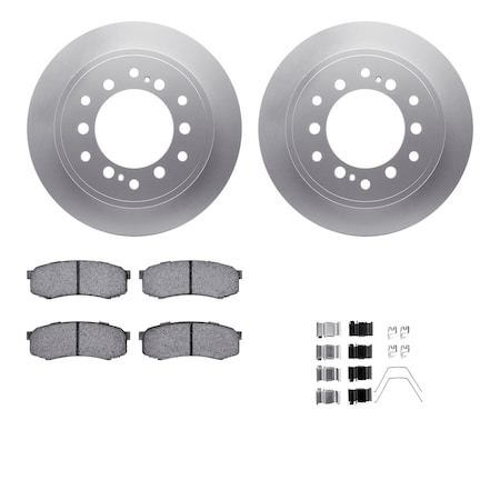Dynamic Friction Co DFC GEOSPEC Coated Rotor- Heavy Duty Brake Pad includes Hardware 4412-76017