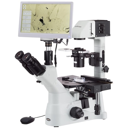 Amscope IN480 Inverted Infinity-corrected Phase-contrast Trinocular Compound Microscope 40X-1500X w/Koehler IN480TC-HD18-HDM