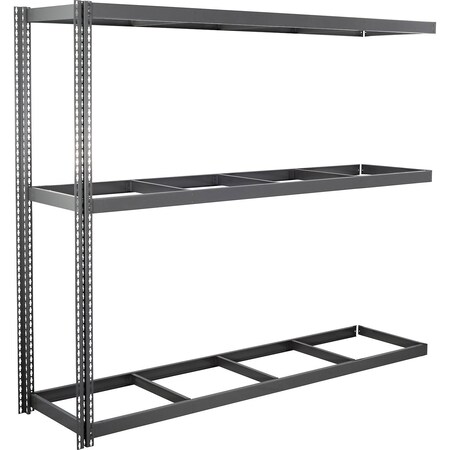 Global Industrial 3 Shelf, Heavy Duty Channel Boltless Shelving, Add On, 96"W x 48"D x 72"H, No Deck B3163988