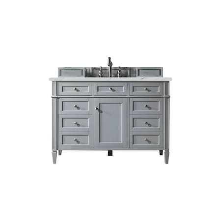James Martin Vanities Brittany 48in Single Vanity, Urban Gray w/ 3 CM Ethereal Noctis Silestone Top 650-V48-UGR-FENC