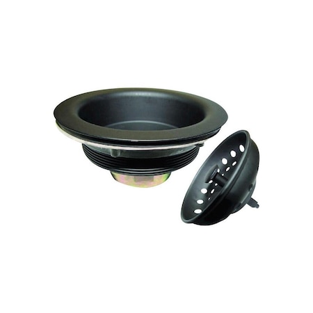 Keeney K5414-BLK Strainer Set, Stainless Steel, For: 3-1/2 in Dia Opening Sink Black K5414BLK