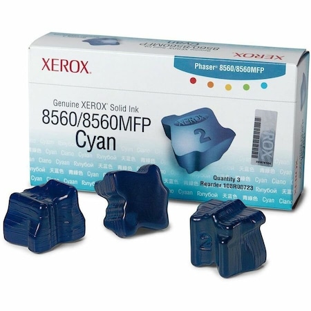 Xerox Solid Ink Sticks, f/ Phaser 8560/8560MFP, 3400 Pg Yld, Cyan 0 108R00723