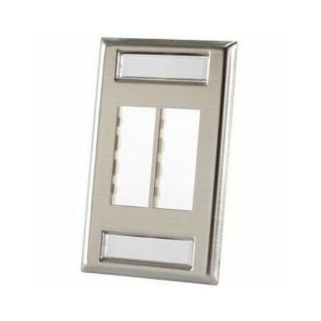 Ortronics 4-PORT FLUSH MOUNT UNLOADED, SINGLEGANG TRACJACK, STAINLESS STEEL 403STJ14