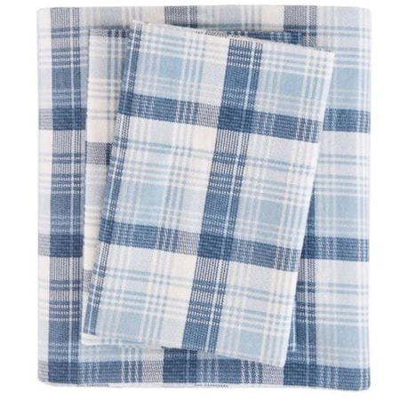Woolrich Cozy Flannel Sheet Set, Blue Plaid - California King WR20-2045