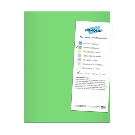 Nanolap PSA Lapping Film, 1 Pc 30 Micron (600Grit), 8-0.5 in x 11 in Microfinishing Fine Sanding Paper 61596N