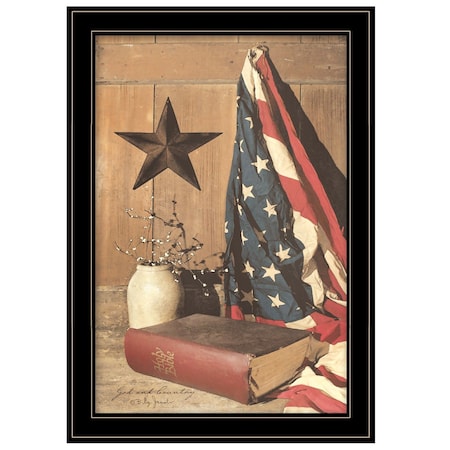 Homeroots God and Country 6 Black Framed Print Wall Art 404594
