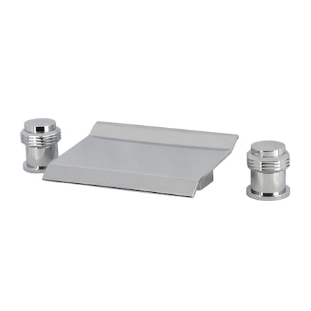 Kingston Brass Two-Handle Deck Mount Waterfall Roman Tub Faucet, Polished Chrome LS2241MR