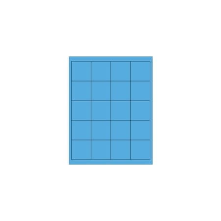 Bubblefast 2 x 2'' Fluorescent Bright Blue Rectangle Laser Labels-20 Labels per Sheet BFLL172BB