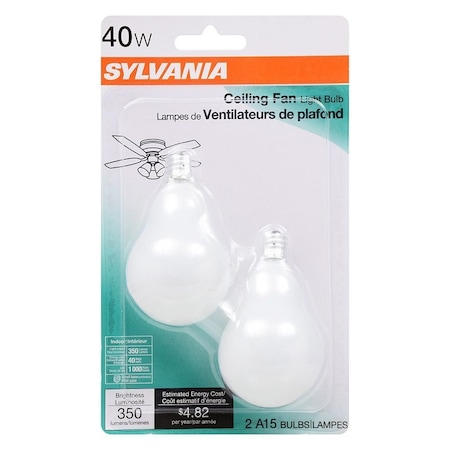 Ledvance/ Sylvania Ceiling Fan Bulb 40 Watt White 334839