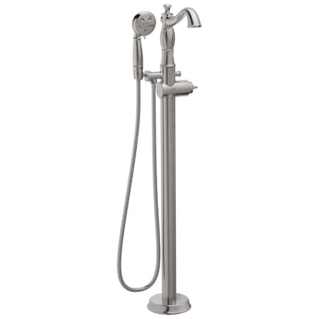 Delta Cassidy Single Handle Floor Mount Tub Filler Trim with Hand Shower - Less Handle T4797-SSFL-LHP