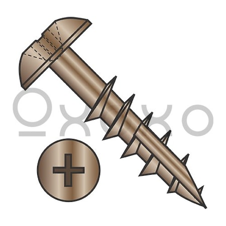 Oxoxo 8X3/4 Phillips Truss Deep Thread Wood Screw Full Thread Type 17 Steel Antique Brass, 7000PK 592081