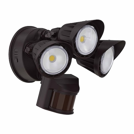 Westgate 30W 3CCT 30/40/50K BRONZE 3-HEADS SECURITY LIGHT - WITH MOTION SENSOR, 3000K/4000K/5000K SL-30W-MCT-BZ-P