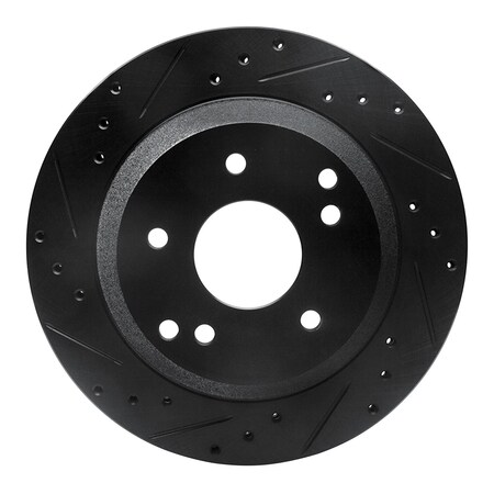Dynamic Friction Co DFC Brake Rotor - Drilled and Slotted - Black 633-47022L
