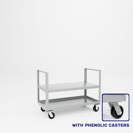 Pucel Double End Push Handle Truck, 24 in. W x 48 in. L x 36 in H, Putty 24-TRE-48P