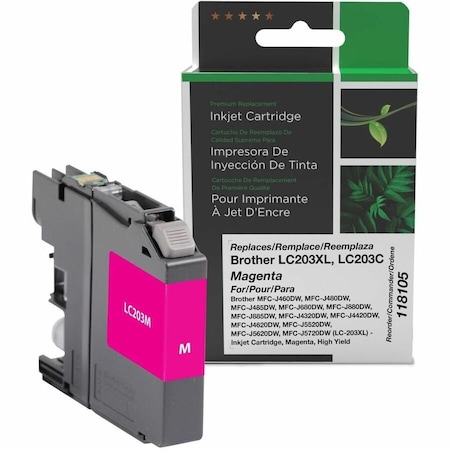 Cig Clover Imaging Remanufactured High Yield Magenta Ink Cartridge for Brother LC203XL 118105