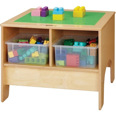 Jonti-Craft KYDZ Building Table, Preschool Brick Compatible, with Clear Tubs 57450JC