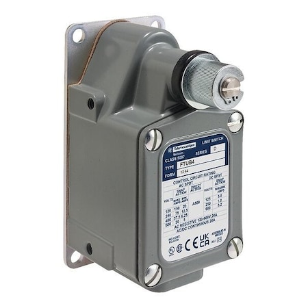 Telemecanique Sensors Foundry Duty Limit Switch, No Lever, Rotary, SPDT, 20A at 600V AC, Actuator Location: Side 9007FTUB4