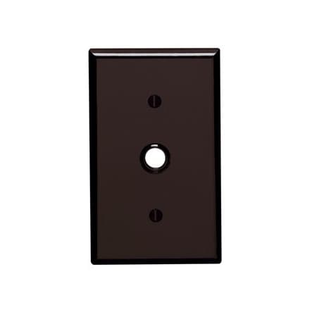 Leviton Telephone/Cable Wallplate, Standard Size, Gang 1, Brown 85018