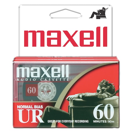 Maxell UR-60 AUDIOTAPE, 60 MINUTE 2PK HANGING, 2PK 109024