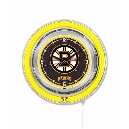 Holland Bar Stool Co Boston Bruins Double Neon 15" Clock, NHL Clk15BosBru