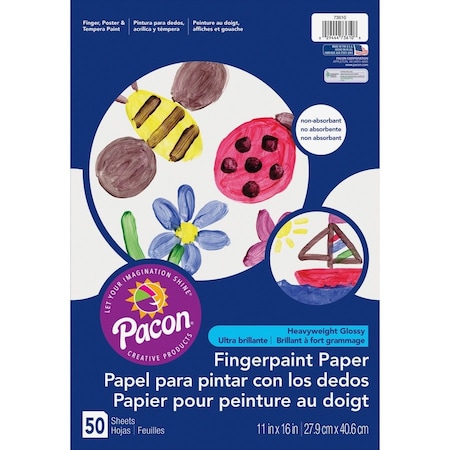 Pacon Art Street® Fingerpaint Paper, White, 11 x 16, 50 Sheets/Pack, PK6 73610