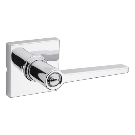 Safelock Daylon Lever with Square Rose Storeroom Lock with 4AL Latch and RCS Strike Bright Chrome Finish SL6500DALSQT-26