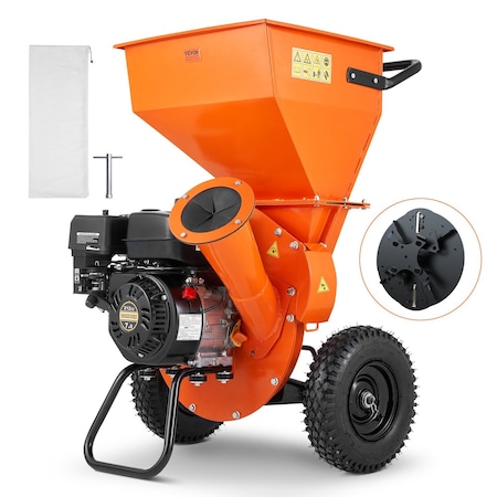 Vevor Wood Chipper Shredder Mulcher 7HP Heavy Duty Gas Powered 3" 212cc 4.1 kW GCS100