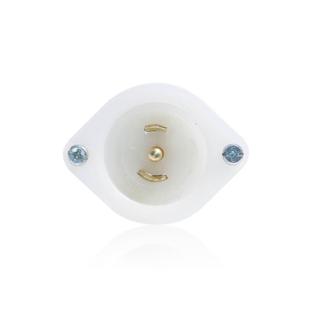 Leviton Midget Flanged Locking Inlet, 15 A, 125/250V AC, Single Phase, 3 Pole, Flush Mount, Screw Terminals ML3-PB