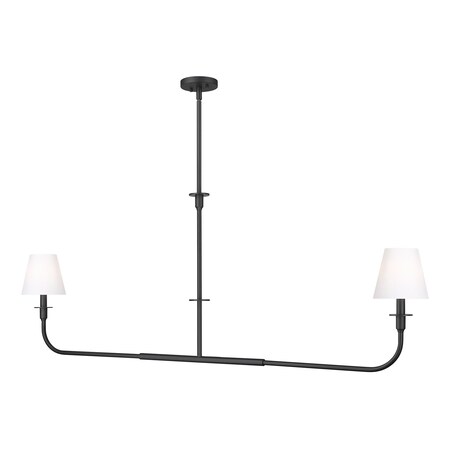 Z-Lite Tova Matte Black 2 Light Linear Chandelier 3049-60L-MB