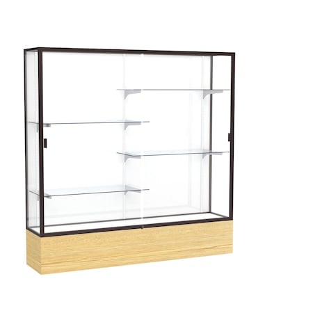 Ghent Floor Display Case 72x72x16, White, Dark Bronze 2076WB-BZ-LV
