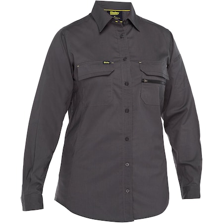 Pip Work Shirt, V-Neck, Gray, 6 oz 400W6490