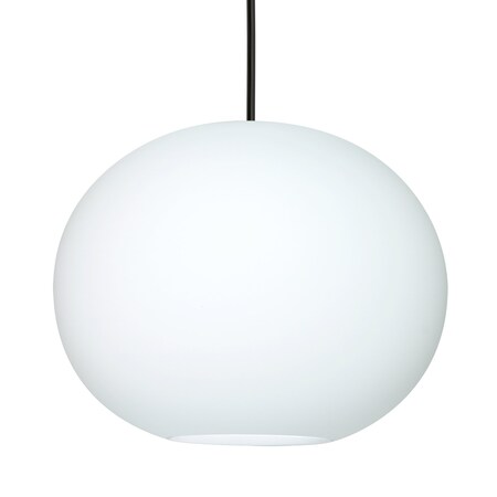 Besa Lighting Besa Jordo Pendant, Opal Matte, Black Finish, 1x 11W LED 1JT-477507-LED-BK