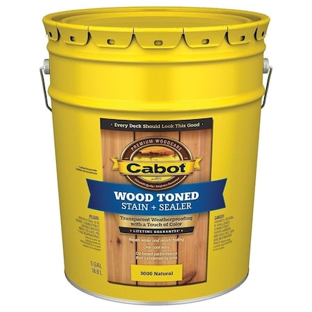 Cabot Cabot 3000-5GAL Deck and Siding Stain, Natural, 5 gal 3000