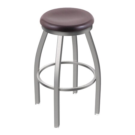 Holland Bar Stool Co 802 Misha Stainless Steel 36in Swivel Bar Stool with Dark Cherry Oak Seat 80236SSDCOak